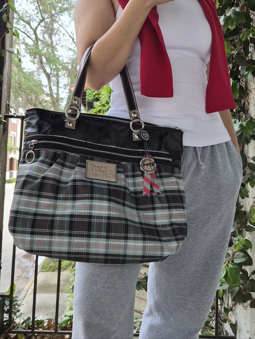 Coach Plaid “Poppy” Tote Bag